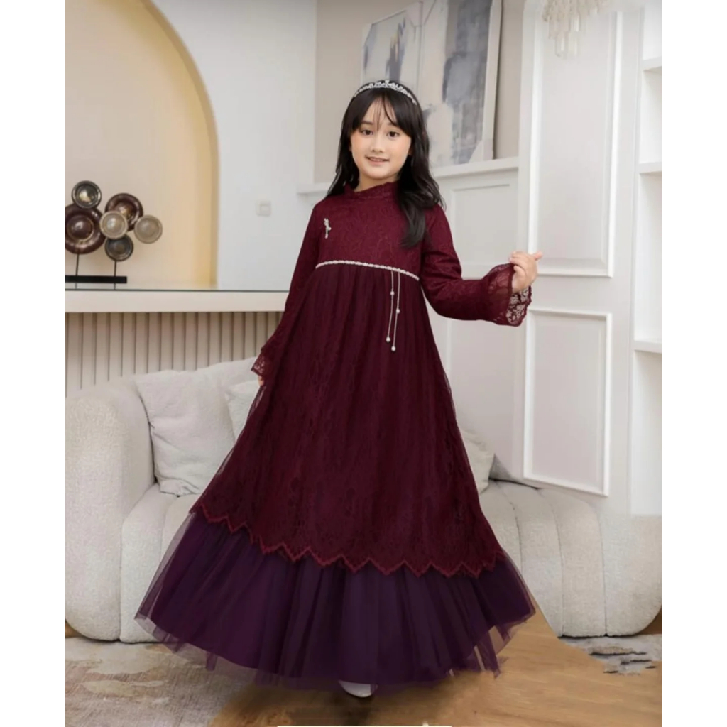 Baju Gamis Anak Perempuan Umur 9th 10th 11tahun Renjana Dress Kids Dress Anak Perempuan Model Terbar
