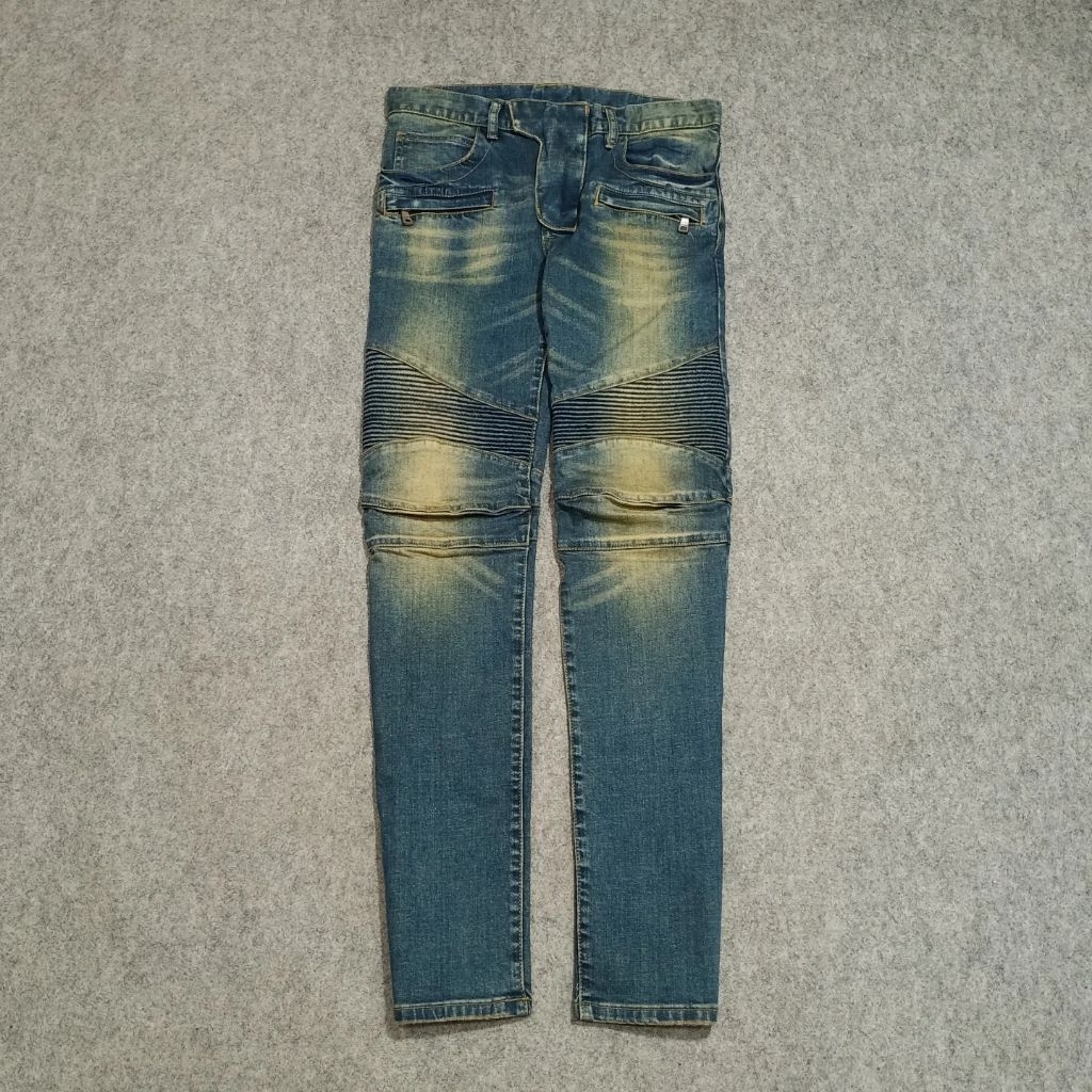 Celana Biker jeans panjang pria BALMAIN size 30 second