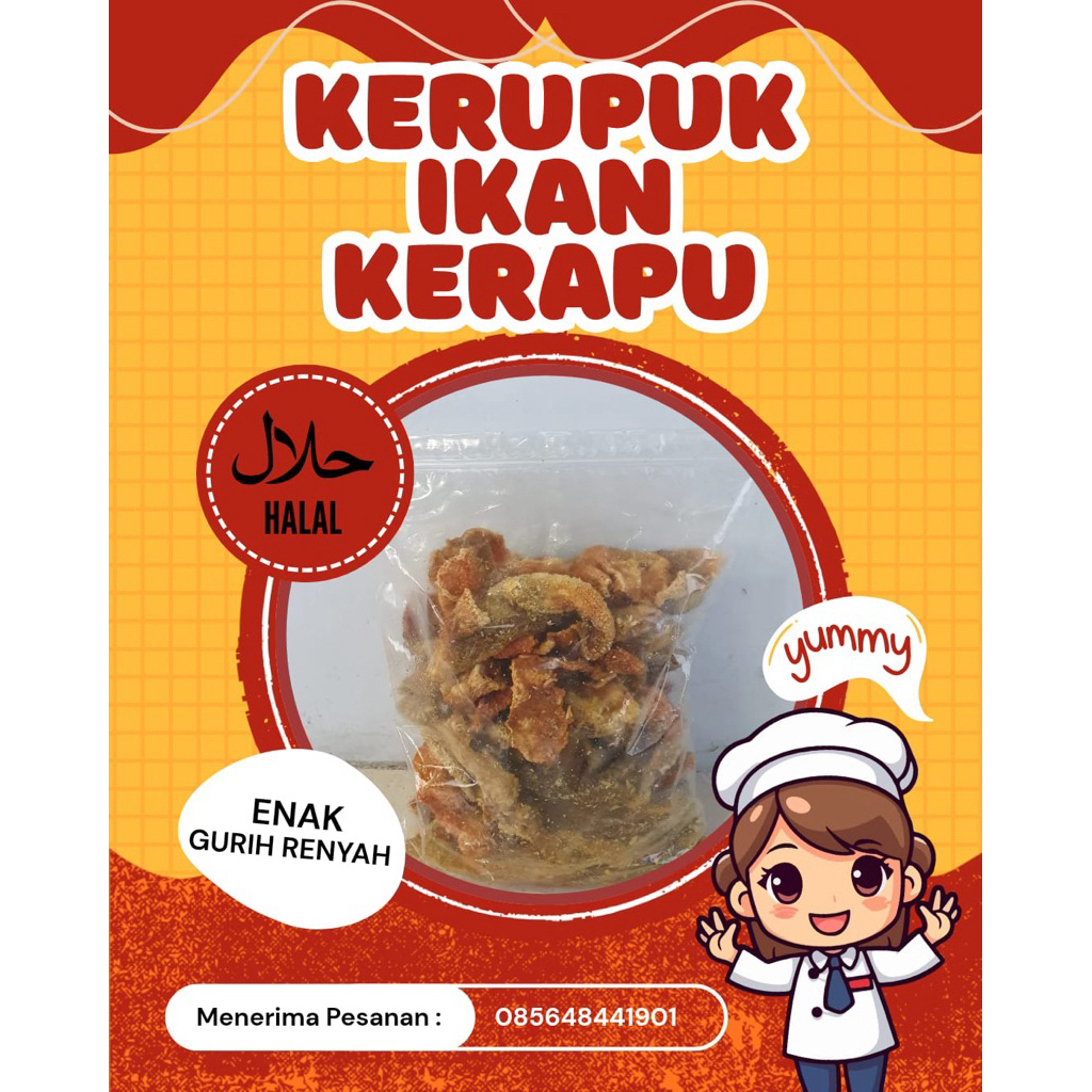 kerupuk ikan kerapu 1kg mentah
