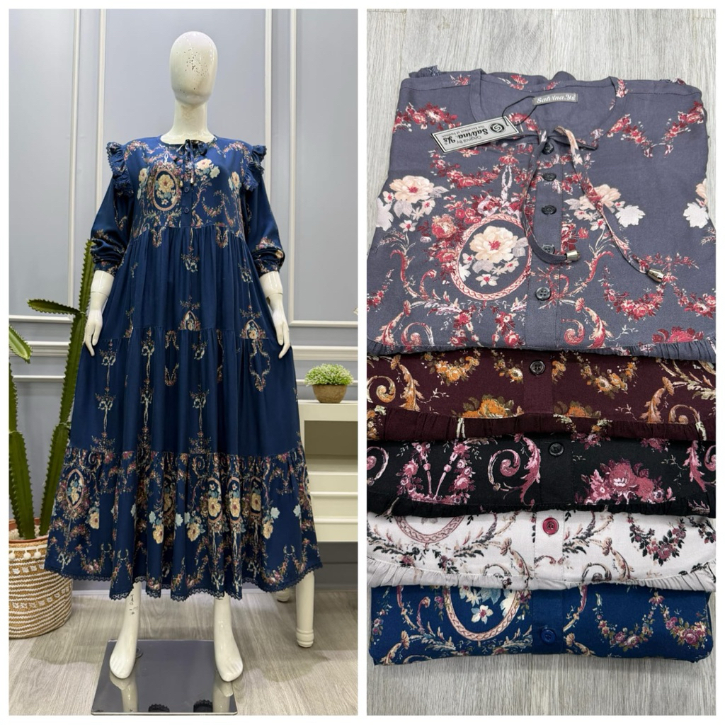 Gamis salvina katun jumbo kekinian terbaru viral dewasa wanita