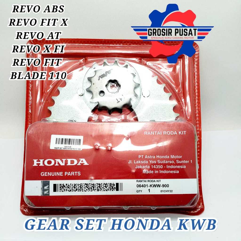 GEAR SET HONDA KWW REVO GIR RANTAI SET ORI REVO GER SET HONDA REVO X GEAR RANTAI MOTOR REVO X BLADE