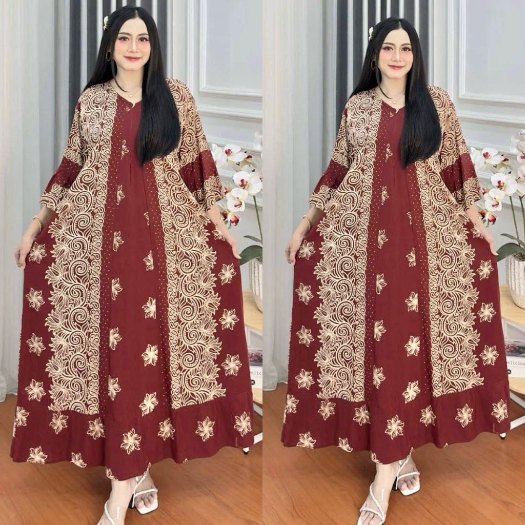 Dress JUMBO MOTIF BUNGA WANITA LD 130 CM GAMIS FASHION DASTER BUSUI GAMIS RAYON PREMIUM OVERSIZE