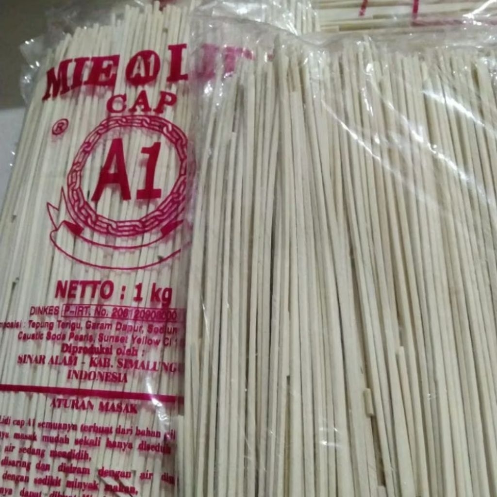 MIE LIDI PUTIH CAP A1 1000GR/MIE GOMAK SIANTAR MIE LIDI SIANTAR CAP A.1 MIE PUTIH 1 KG