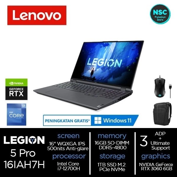 Lenovo Legion 5 Pro 16IAH7H 5NID Core i7-12700H 16GB 1TB RTX3060 16" WQXGA W11