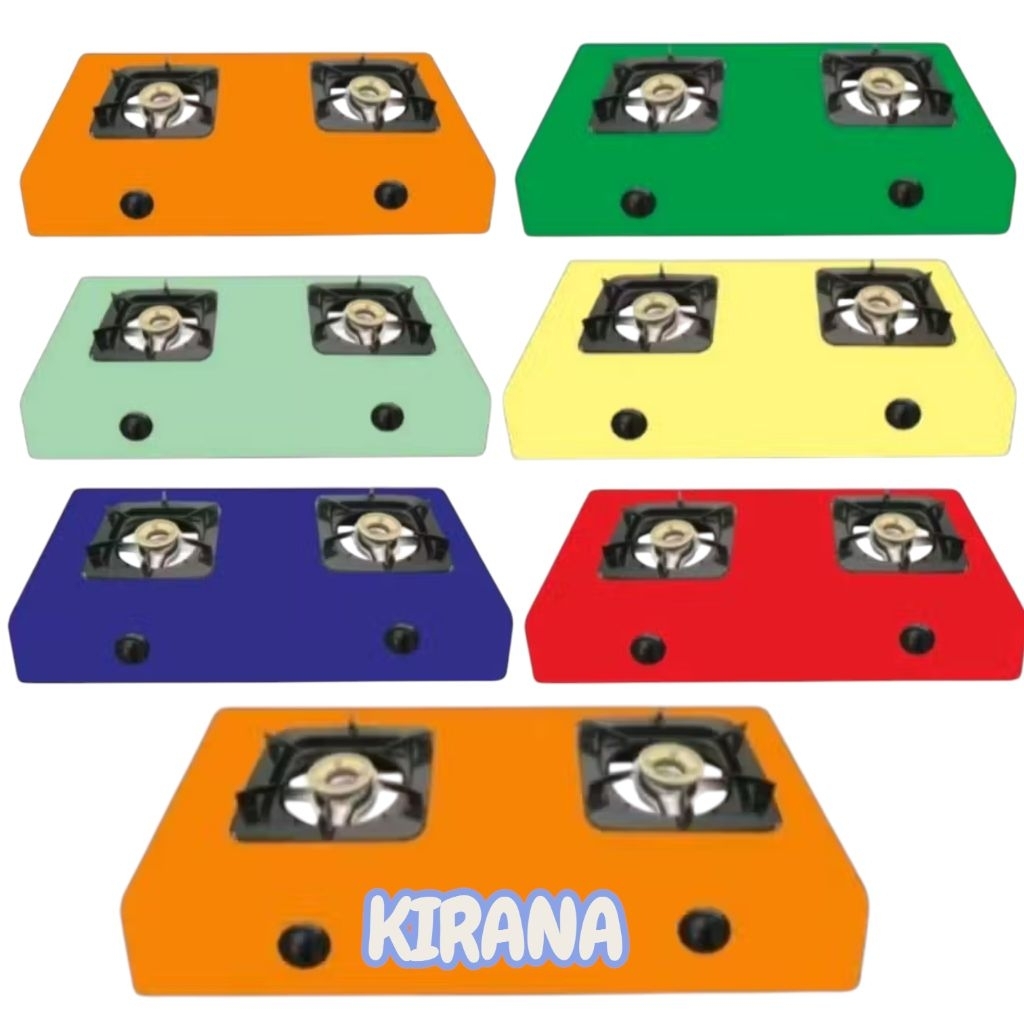 stiker kompor 2 tungku warna polos