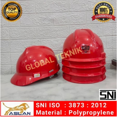 Helm proyek helm safety proyek warna Merah helm Aslan HELM PROYEK SNI SAFETY MERAH MURAH TOPI KERJA 