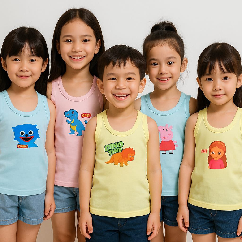 12 PIS grosir singlet anak /kaos dalam anak karakter anak lucu /kaos kutang