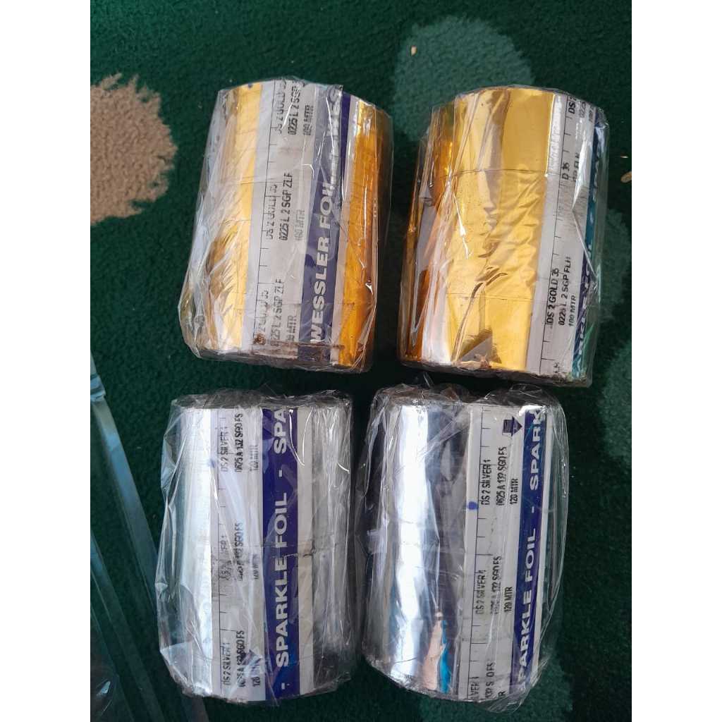 Plastik Prada Wessler Foil EMAS DAN PERAK 8 cm X 120m dan 100 m