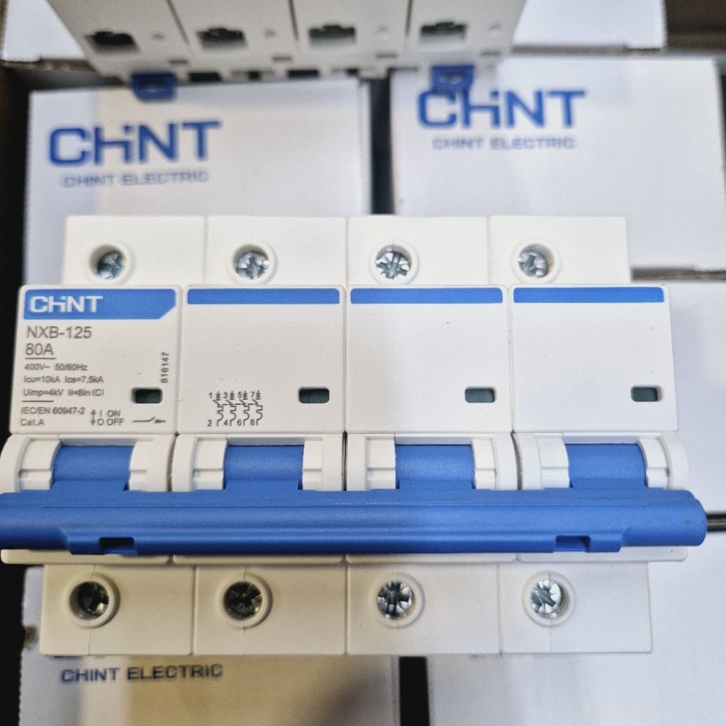 MCB 4P CHINT NXB-125 10KA 80A 100A 125A MCB 4POLE CHINT