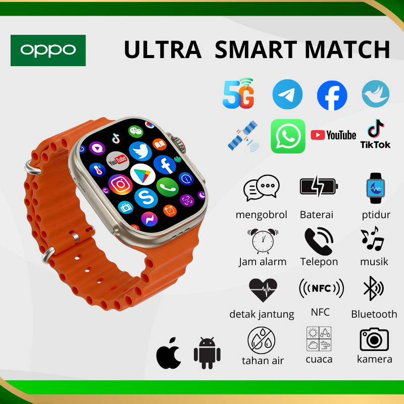 [NEW][100% Asli Garansi 24 bulan]OPPO SmartWatch With sim slot 4GB RAM+256GB ROM Smart Watch Ultra F
