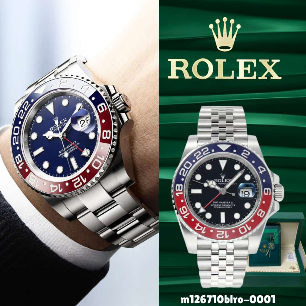 Jam tangan Original ROLEX GMT-MASTER II m126710blro-0001 sudah termasuk Box Lengkap 100% ORI Bisa CO