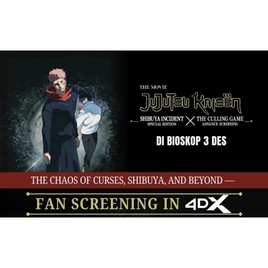 Official Merchandise CGV X Jujutsu Kaisen Shibuya Incident X The Culling Game | Fan Screening Post C