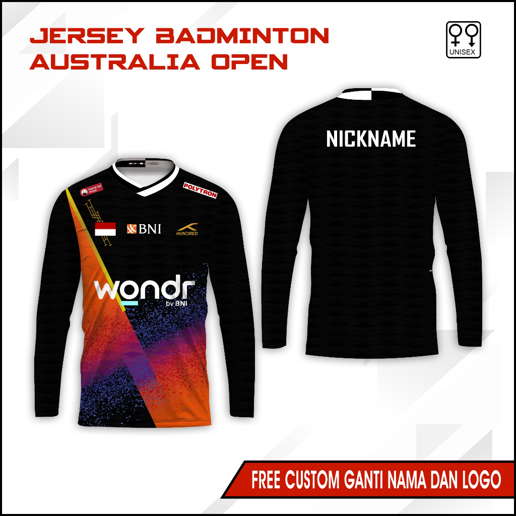 kaos timnas badminton Indonesia Jersey Badminton Australia Open 2025 Baju olahraga bulu tangis free 