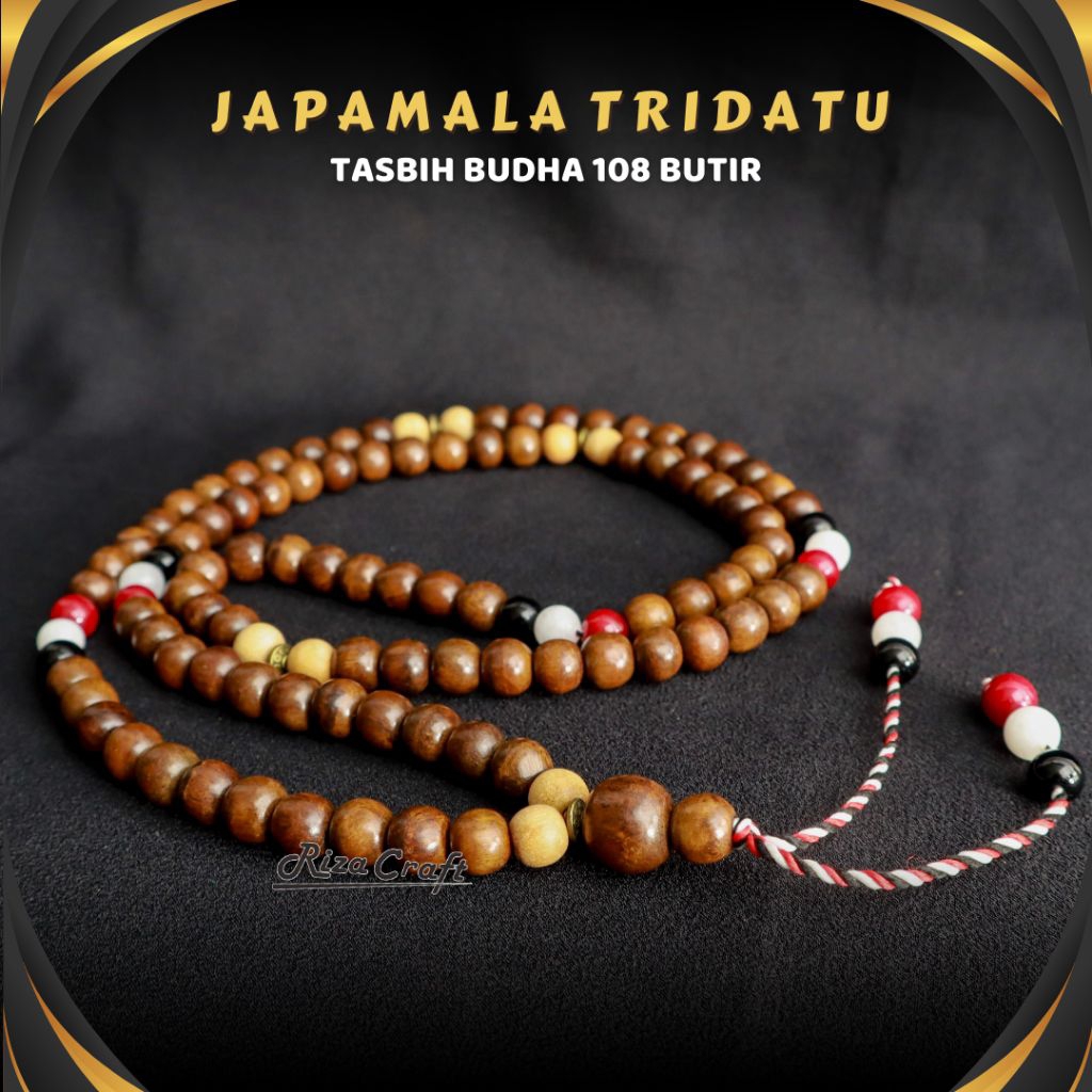 Tasbih Kalung Japamala Tali Tridatu Budha Buddha 180 Butir Aesthetic Kayu Gaharu Cendana Wngi  ASLI 