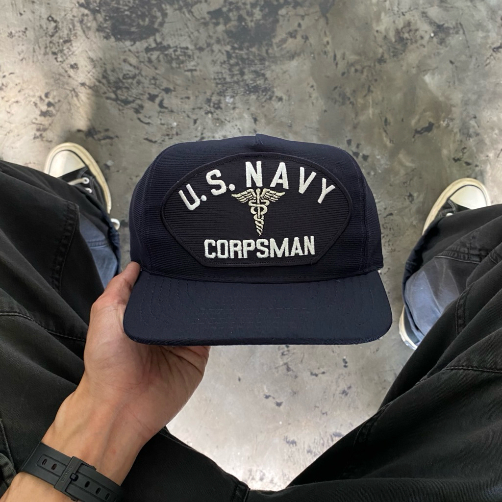 VINTAGE 90s US NAVY CORPSMAN HAT (Made In USA)