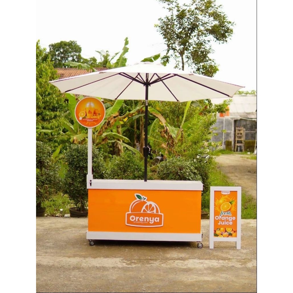 booth lipat / gerobak jeruk peras knockdown