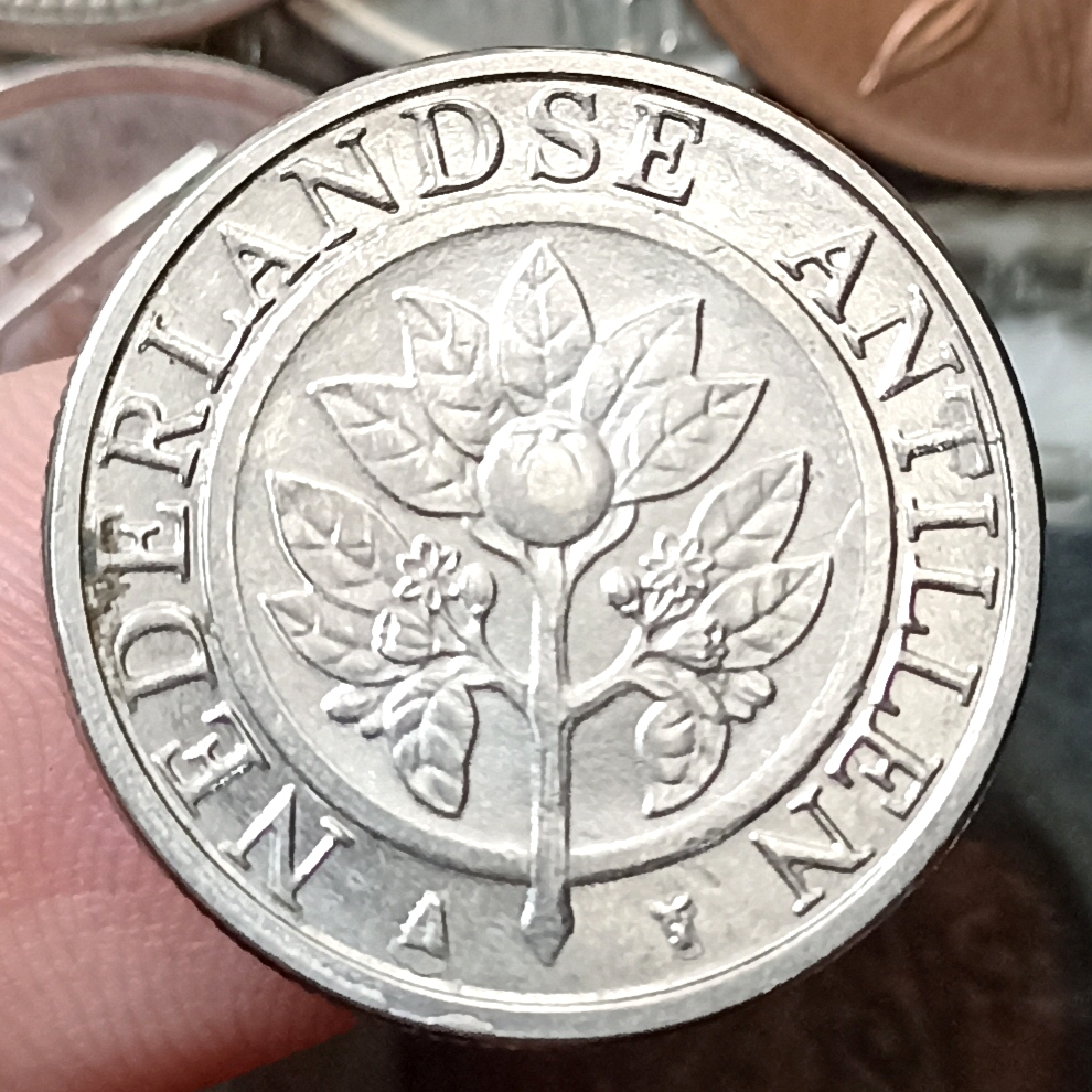 Koin Kuno Belanda Netherlands Antilles 25 Cents
