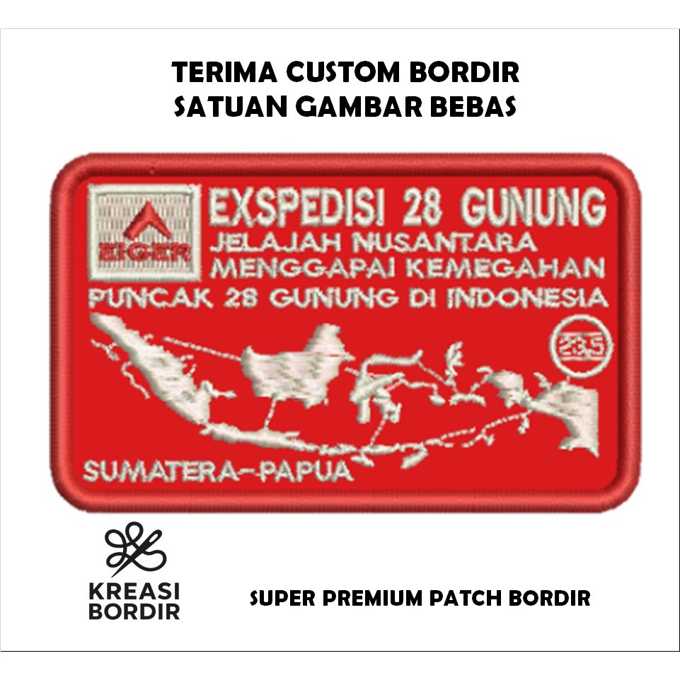 EMBLEM PATCH BORDIR EIGER EKSPEDISI 28 GUNUNG - Kreasibordir.id