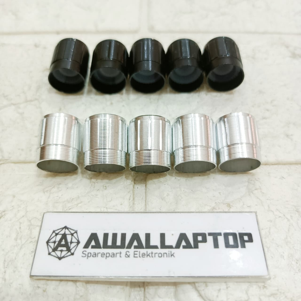 knop knob potensio potensiometer 6mm metal aluminium alumunium