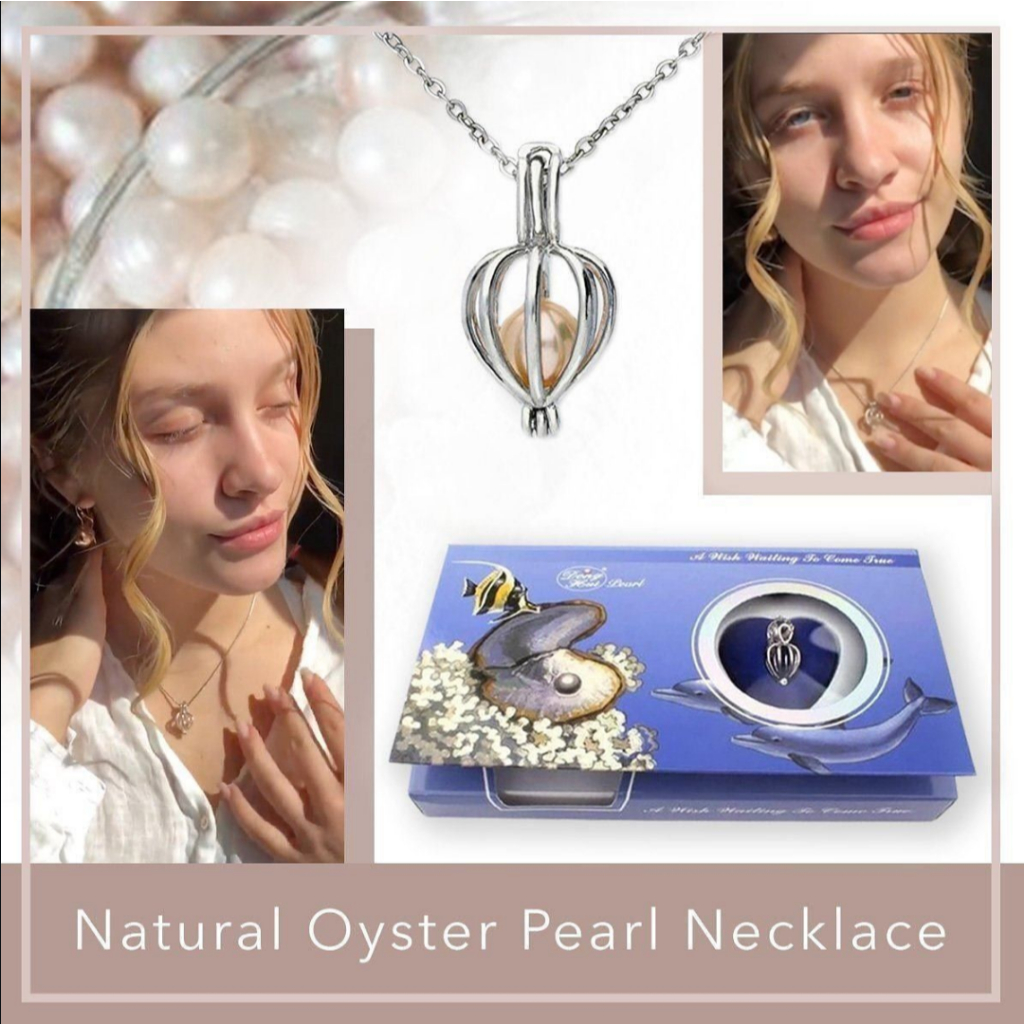 Pikaru Studio Kalung Wish Pearl Mutiara ASLI Kerang Air Tawar Vacum DIY Kalung Pearl Necklaces