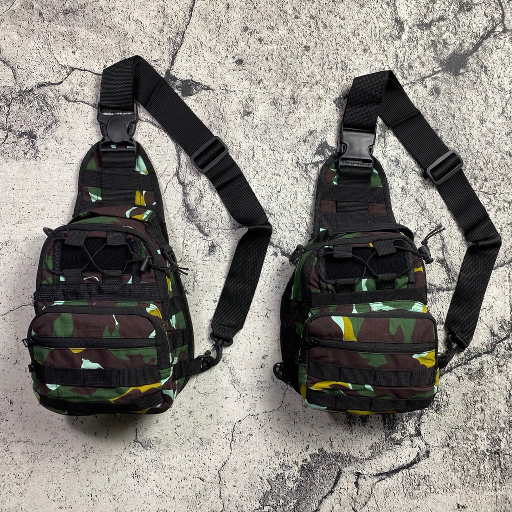 Tas SLINGBAG Tactical Loreng PELOPOR BRIMOB Tas Selempang Army Tactical Doreng Brimob