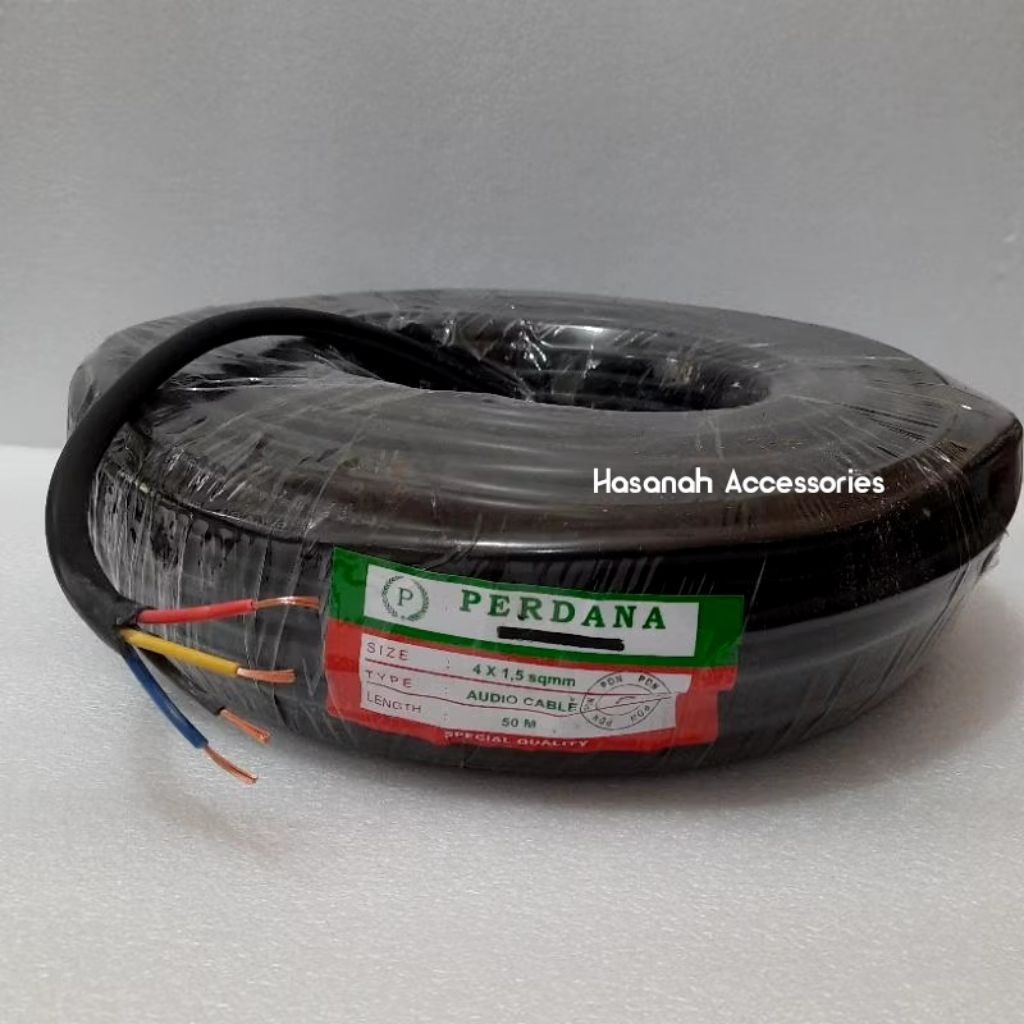 Kabel Speaker Perdana 4x1,5 Serabut Tembaga Lentur