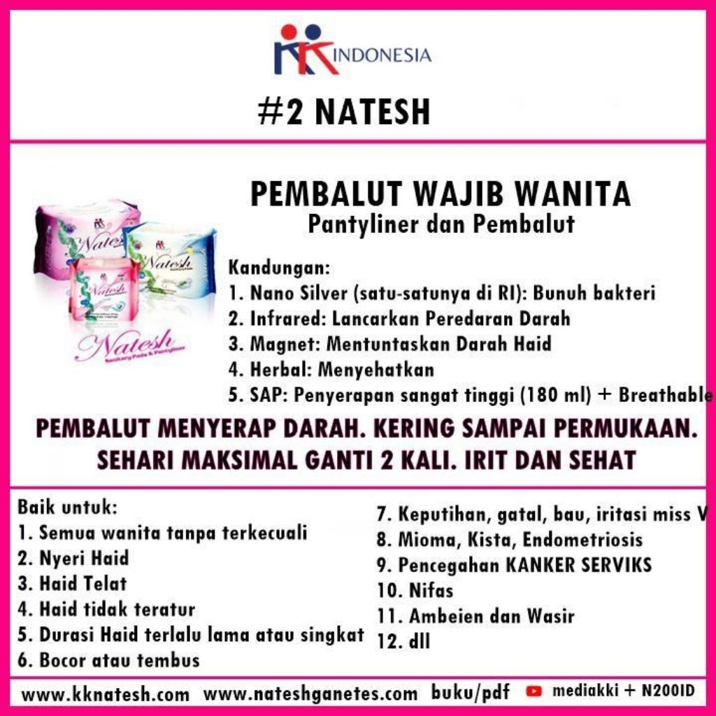 Natesh pembalut wanita pembalut natesh pembalut wanita natesh KK pembalut Natesh KK pembalut pantyli