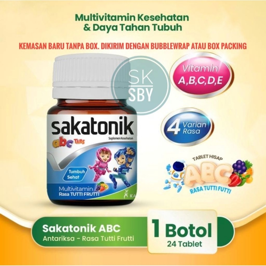 New Kemasan - Sakatonik ABC Vitamin Anak-Anak / Sakatonik ABC Tablet isi 25 / Sakatonik ABC Tutti Fr