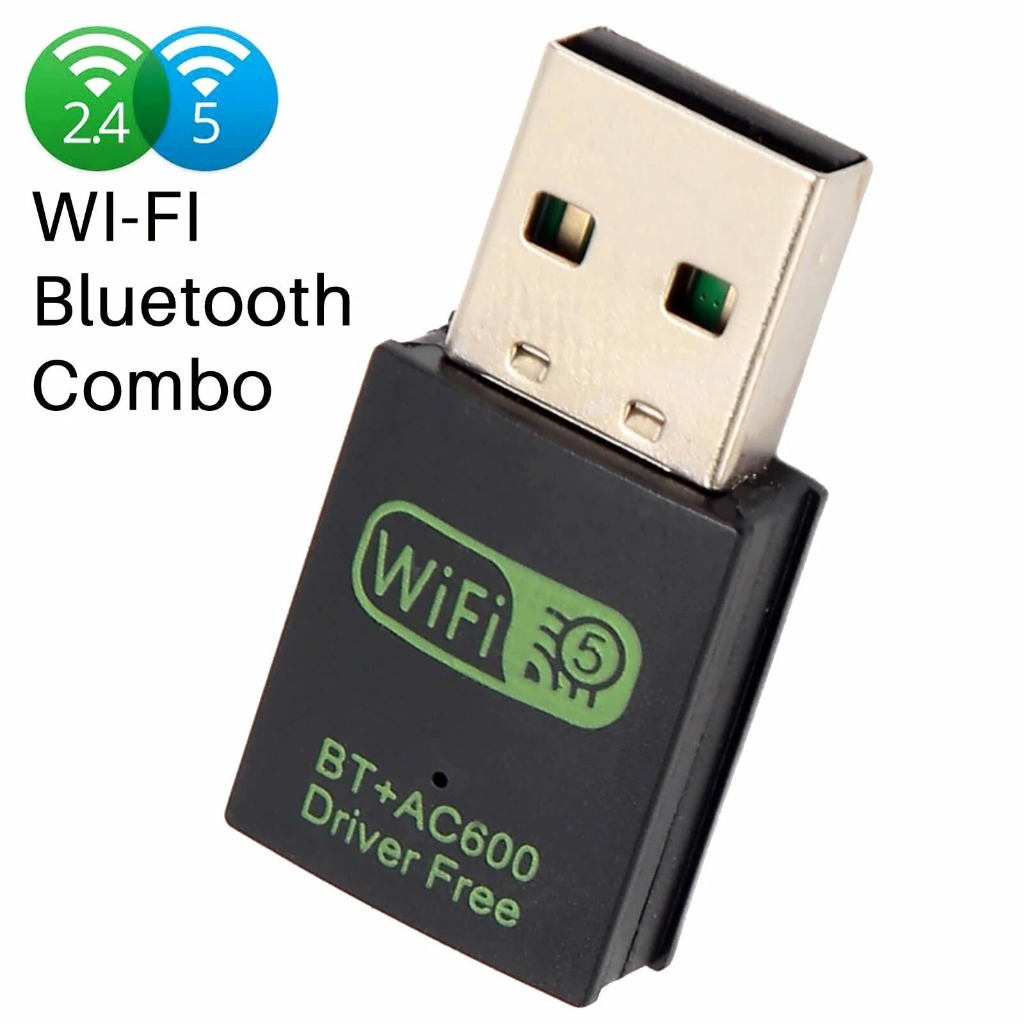 600Mbps USB WiFi Bluetooth 5.0 Adapter 2 in1 Dongle Dual Band 2.4G/5GHz USB WiFi 5 Network Wireless 