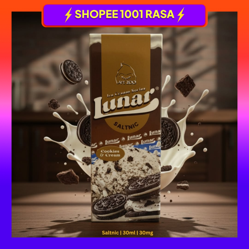 Lunar Ice Cream Cookies & Cream Series Saltnic 30ml 100% Authentic By Vapezoo