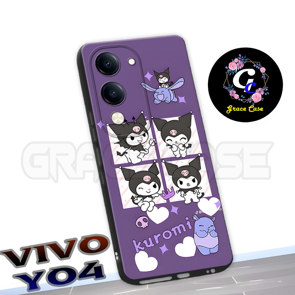 (GC25) Softcase karet Hp VIVO Y04 Y04S / Case Kuromi / Case VIVO Y04 Silikon Tpu Pro Camera / Kesing