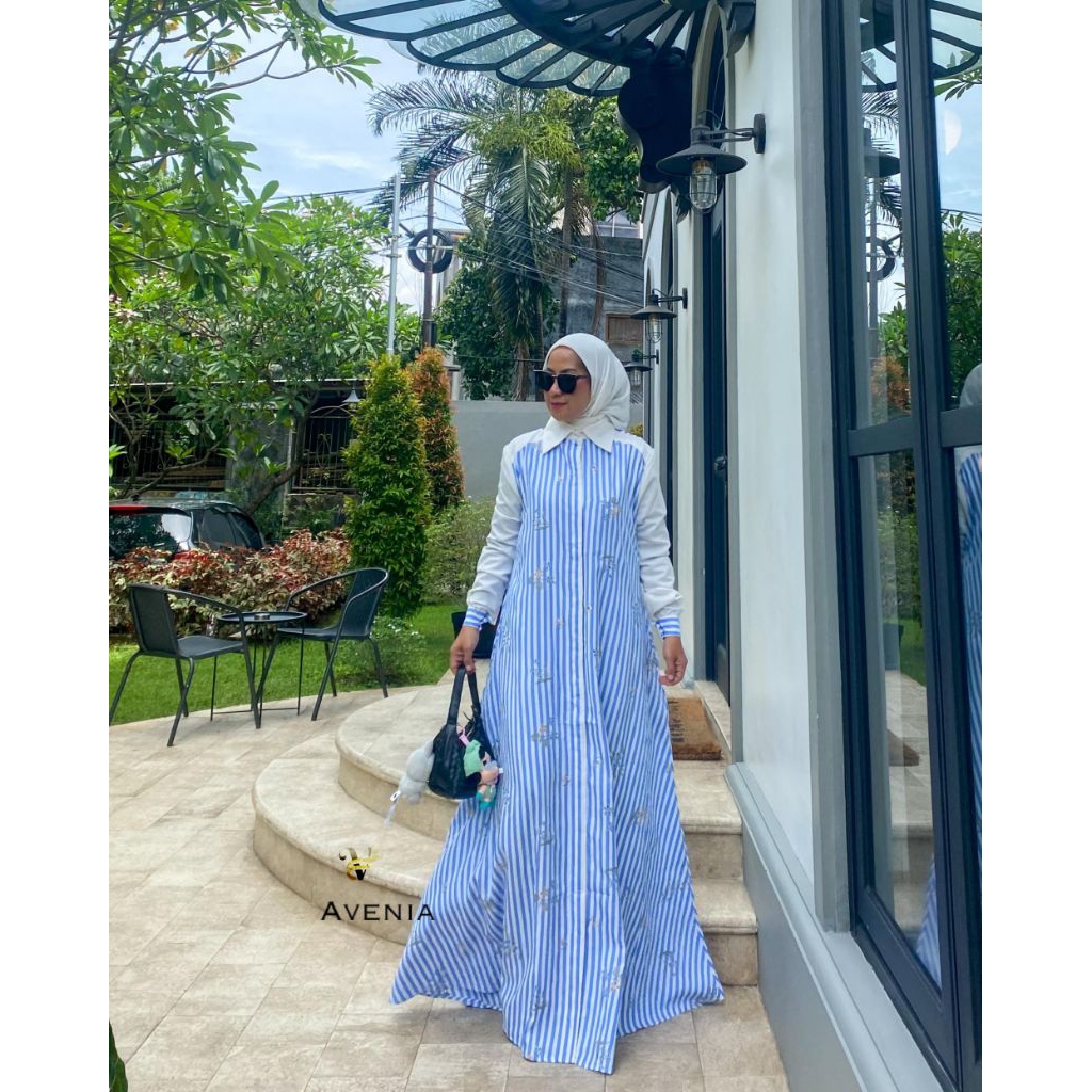 AVENIA DRESS BAHAN TOYOBO LD 110 PANJANG 140 FULL FURING DAN FULL KANCING