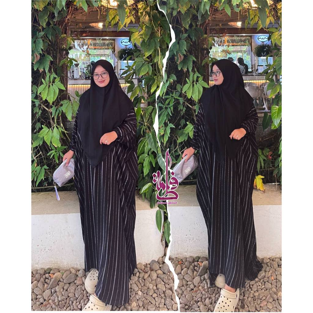Gamis Kaftan Dayli Rayon Motif Salur Daster Kaftan Jumbo