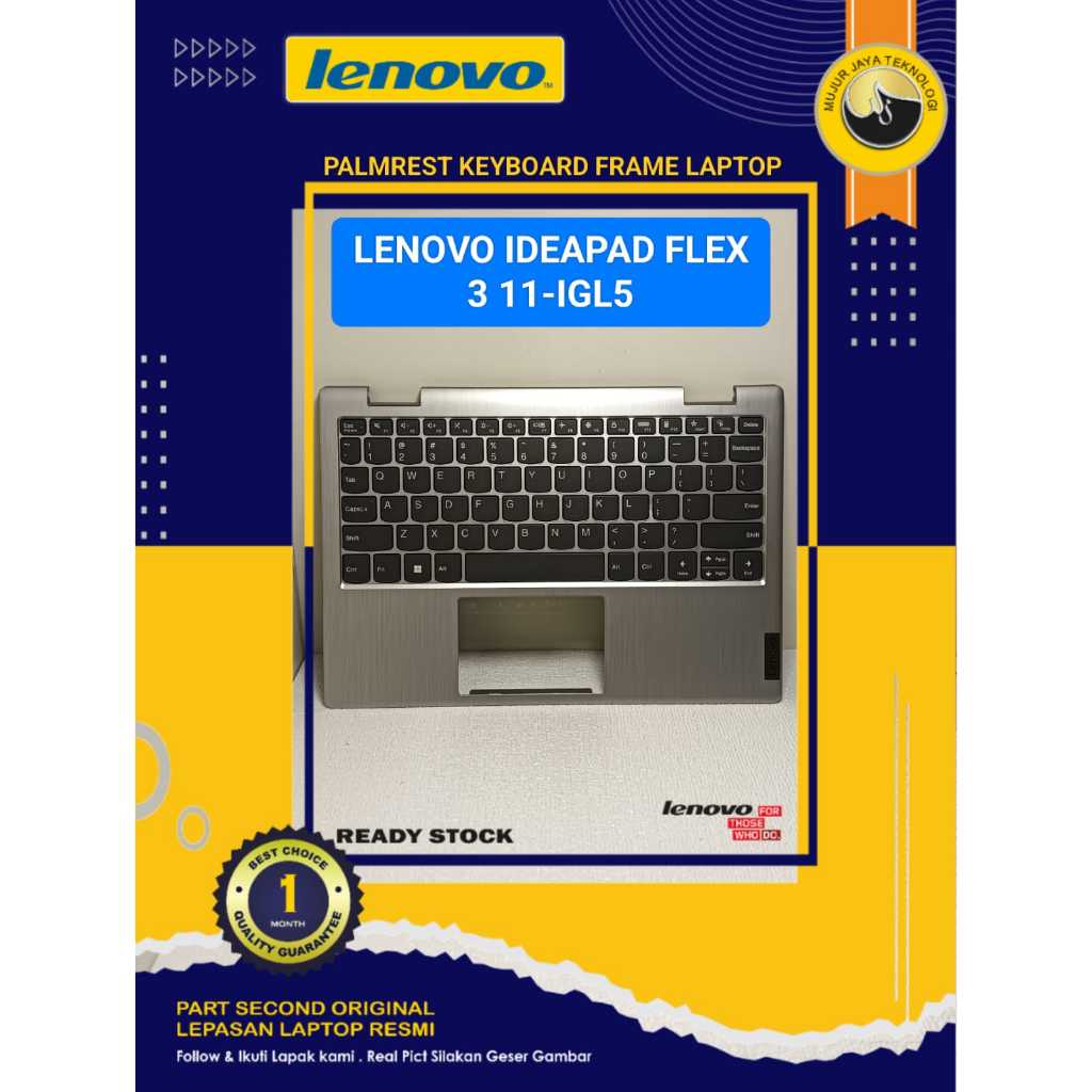 Palmrest Keyboard Frame Top Case Lenovo Ideapad Flex 3 11 IGL5 Keyboard Gambling NO CEK Second Mulus