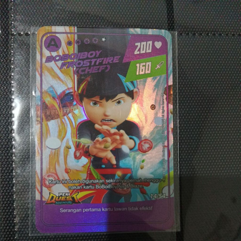 Boboiboy galaxy card pek quest kartu Boboiboy Frostfire (chef)