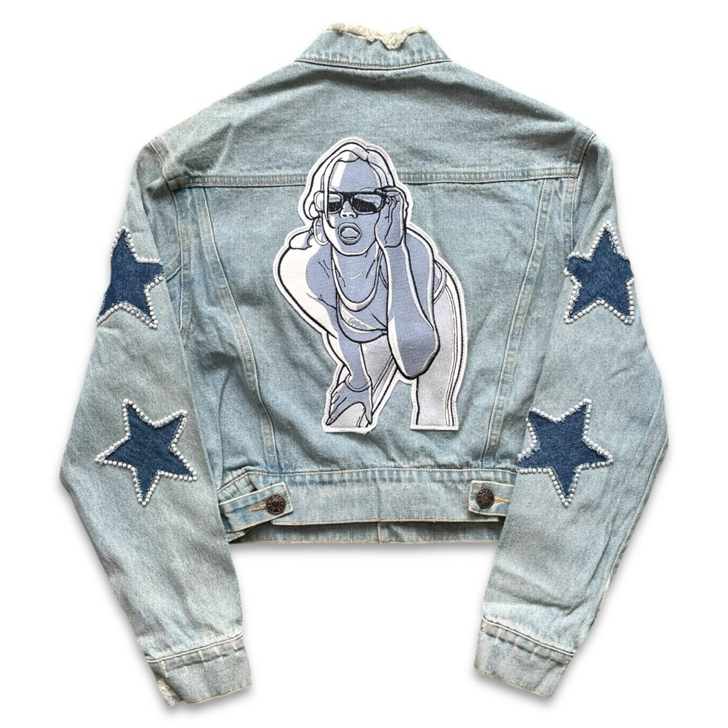 Vintage Sandre GTA San Andreas Girl Playstation Denim Trucker Jacket