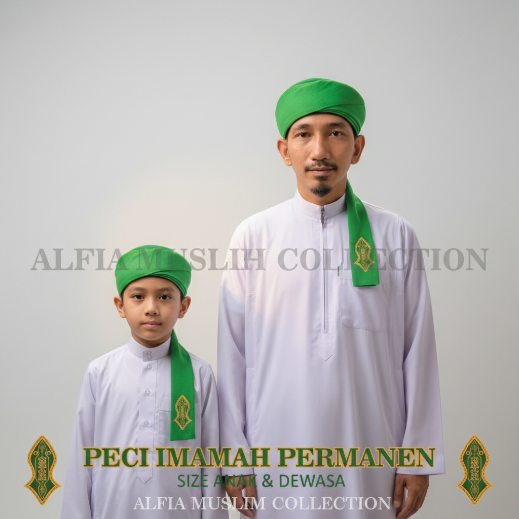 Peci Imamah Permanen 3 Meter Kopiah Imamah Langsung Pakai
