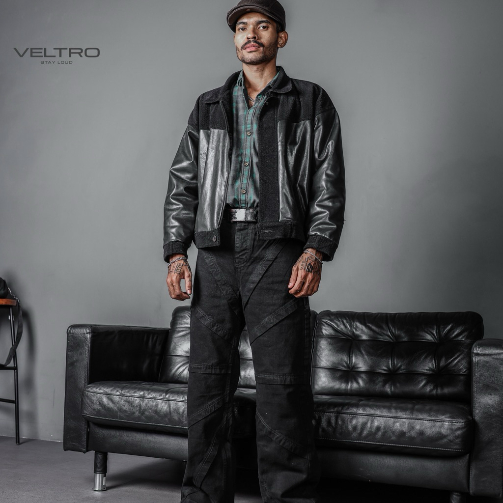 Veltro Panel Baggy Jeans - Rebellion Black