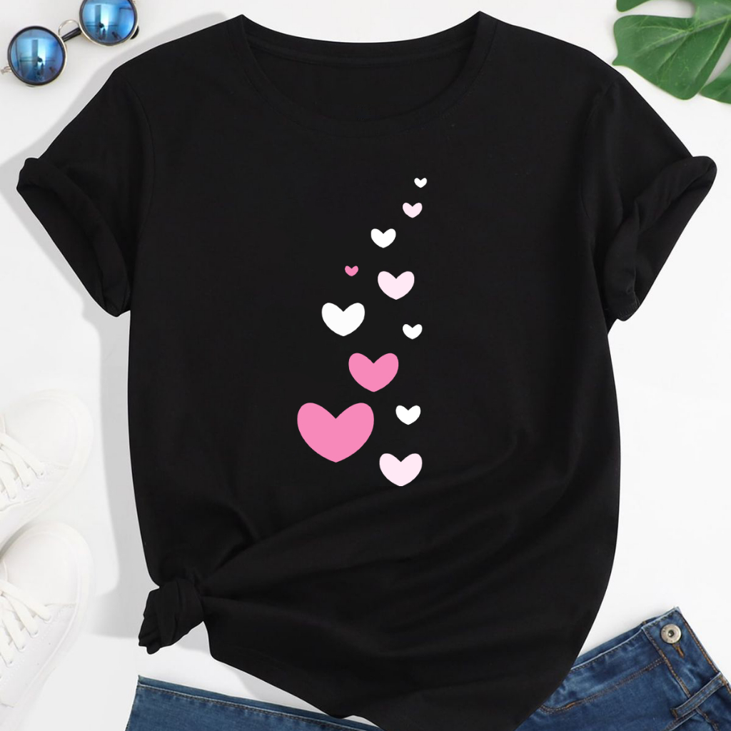 Barocde - Tshirt Kaos Wanita Motif Cute Aesthetic | Baju Atasan Cewek Kekinian | 100% Cotton Premium