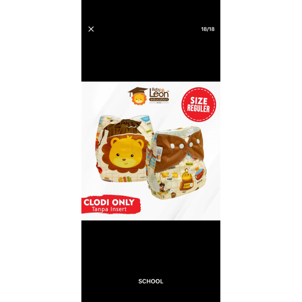CLODI DIAPER POPOK KAIN CUCI ULANG BABY LEON