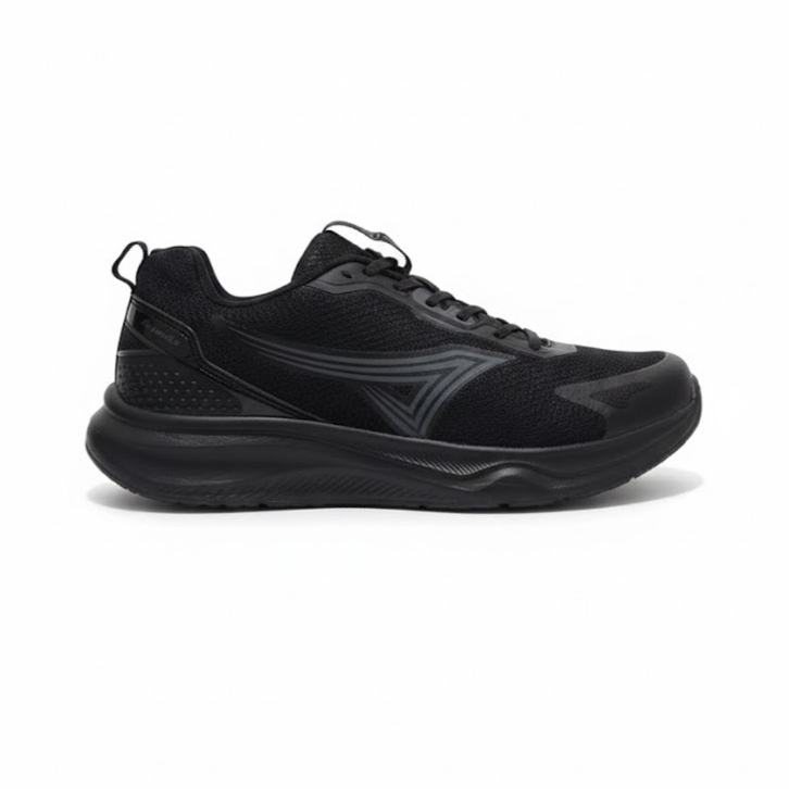 Sepatu Sneakers Olahraga Wanita Sport Sepatu Flasher Sneakers Casual Solid Black Dan Black White