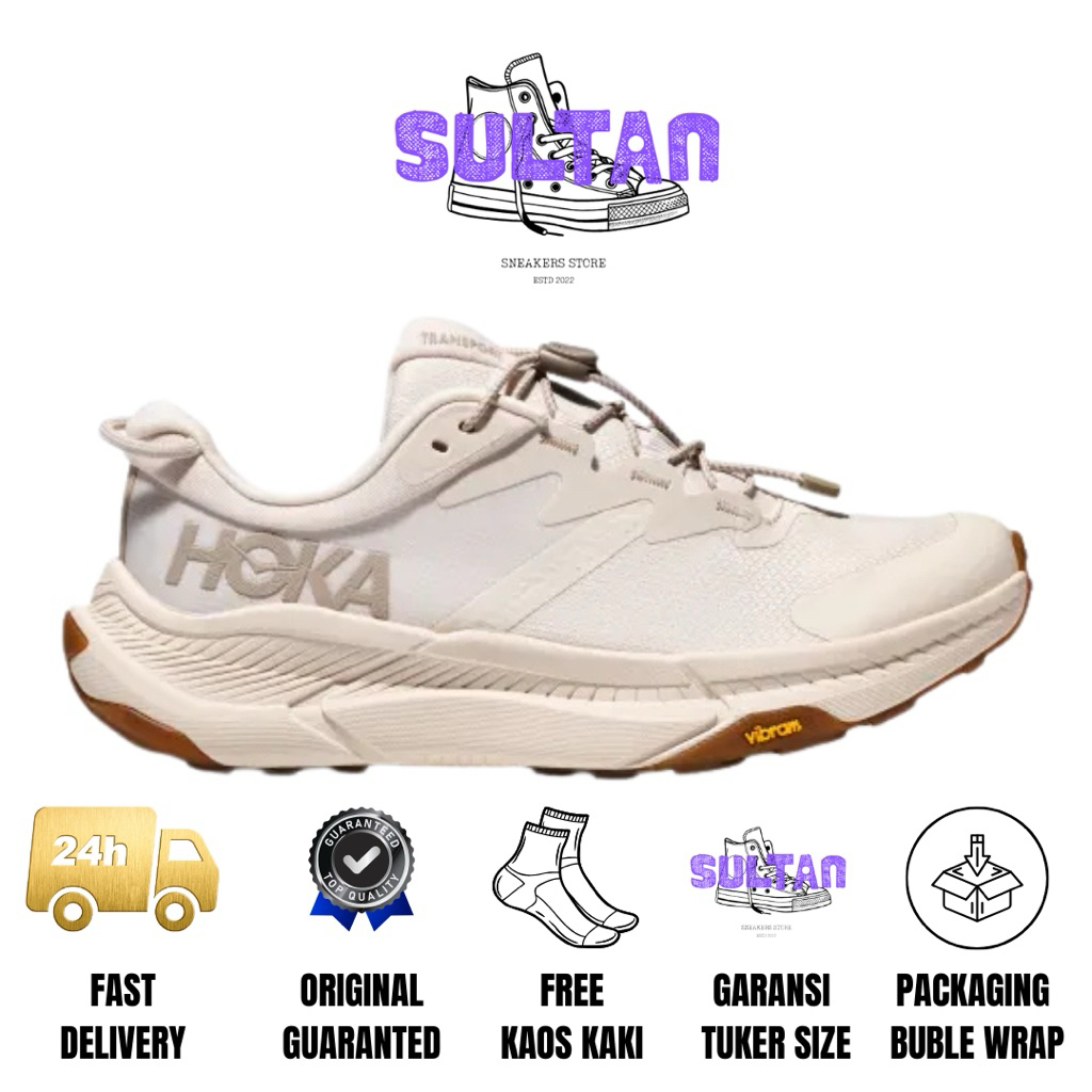Sepatu Trail Run Wanita Hoka Transport Eggnog Original
