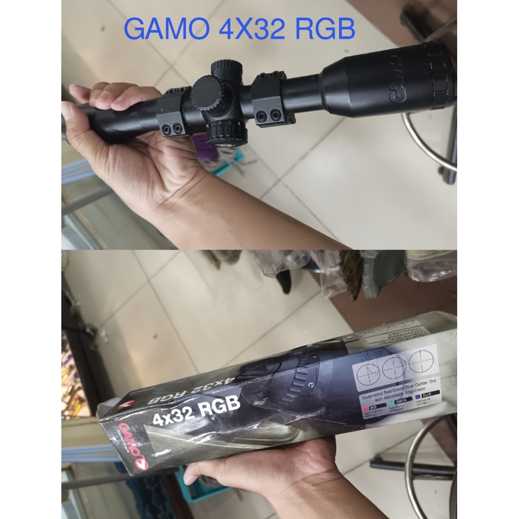 Teleskop Teropong Angin Bushnell BSA Gamo Reticle HK 3-9x40 RGB Tutup Flip Biru,Tahan Getaran Berkua