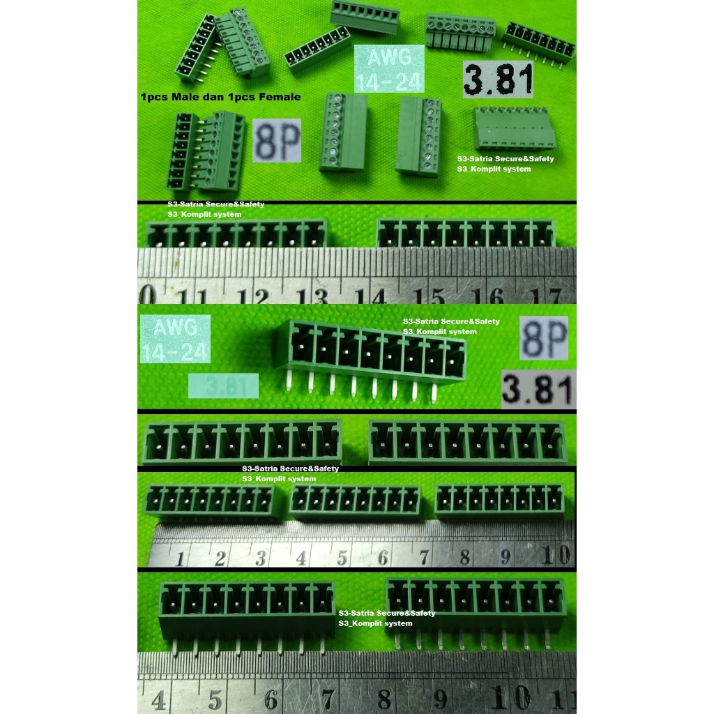 Pluggable 8P 3.81MM Terminal Block terminal Kabel L siku tekuk Pluggable 3,81MM Plugable 3.81MM pitc