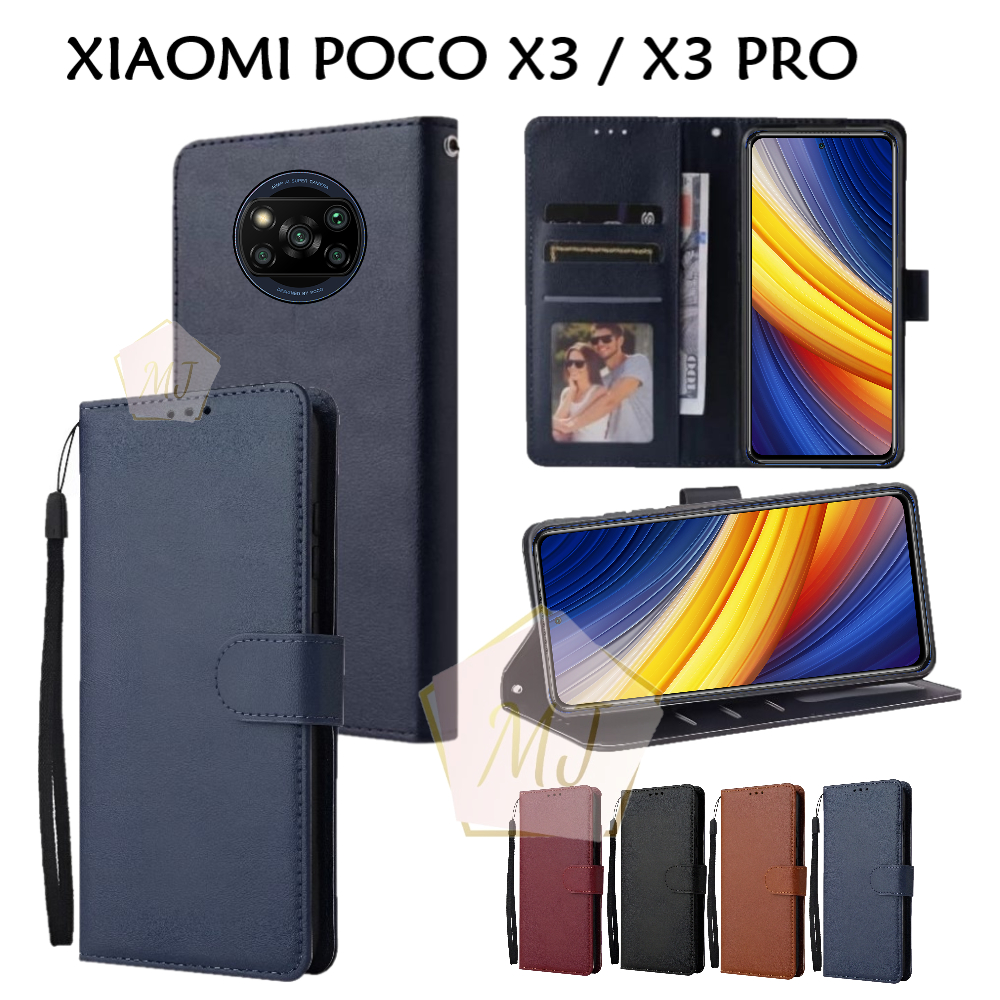 Flip Case Xiaomi Poco X3 / Poco X3 Pro Leather Case Wallet Premium Casing Hp Dompet Cover Handphone