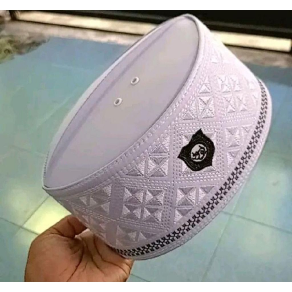 Kopiah Songkok Peci Putih Motif Assagofah Turki Mekah Dewasa dan Anak-anak