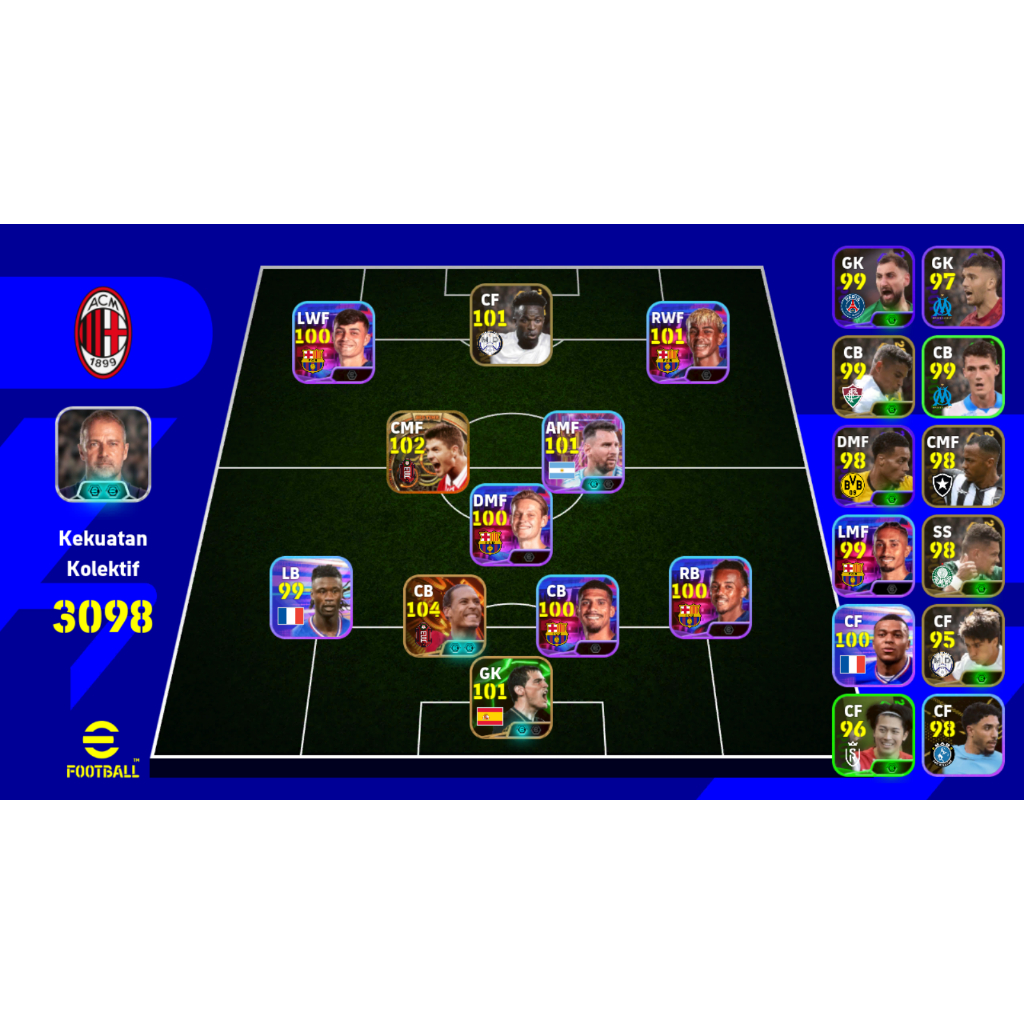 Termurah Akun Efootball mobile 2026 2 Big Time Liverpool Van Dijk & Gerrard ft Pack Barcelona