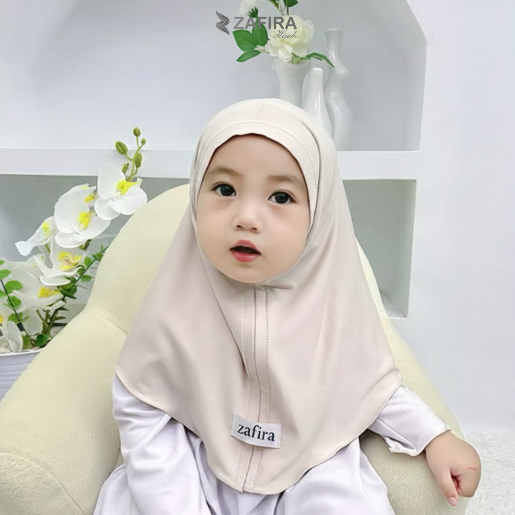 Zafira - Kerudung Anak Non Pet Jilbab Instan Anak Perempuan Hijab Instan Zalina Jilbab Bergo Bayi