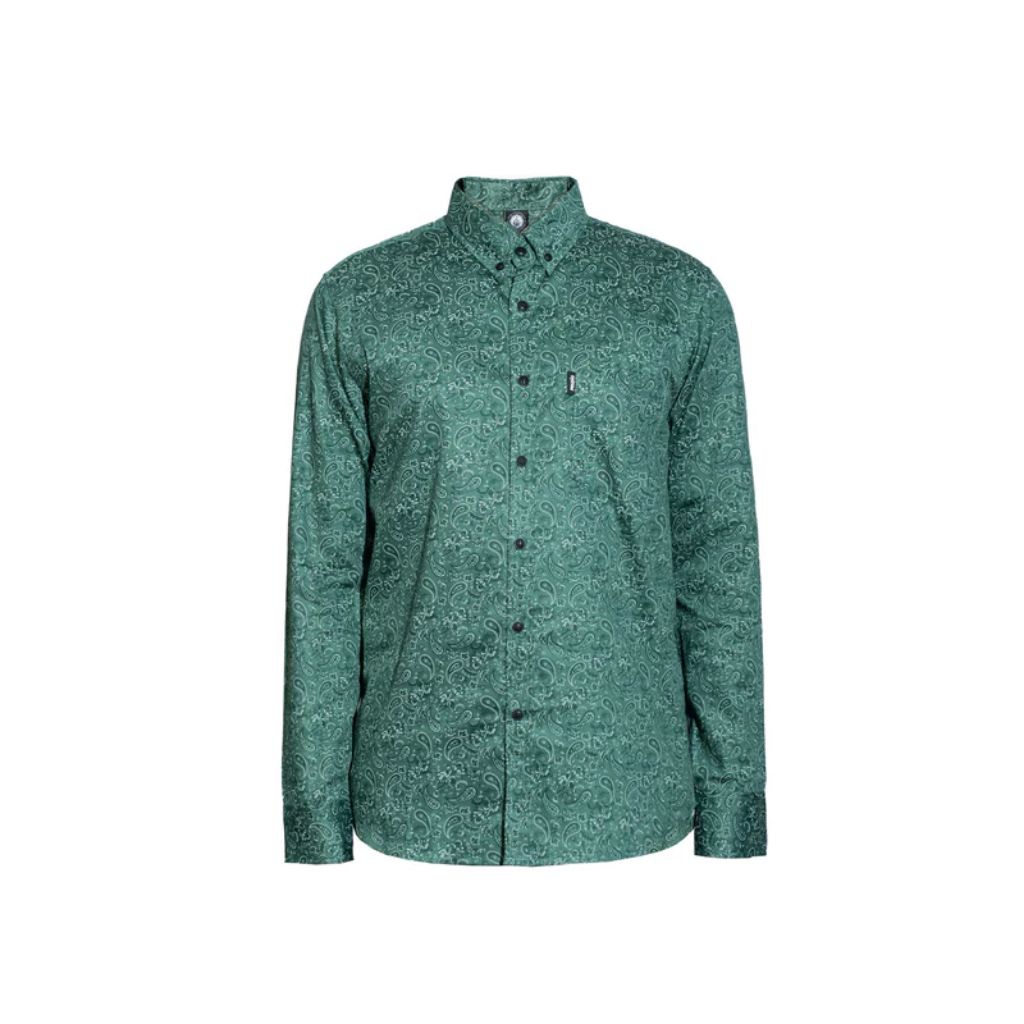 Prung Barsky Kemeja Paisley Pattern Warna Hijau Batik Formal