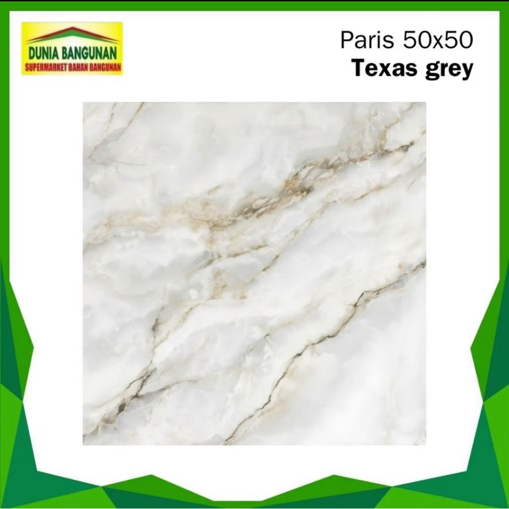 Keramik Lantai 50x50 Paris Texas Grey Keramik Lantai Glossy Marble